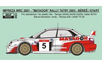 Decal – Subaru Impreza WRC 2002 Matador rally team 2003